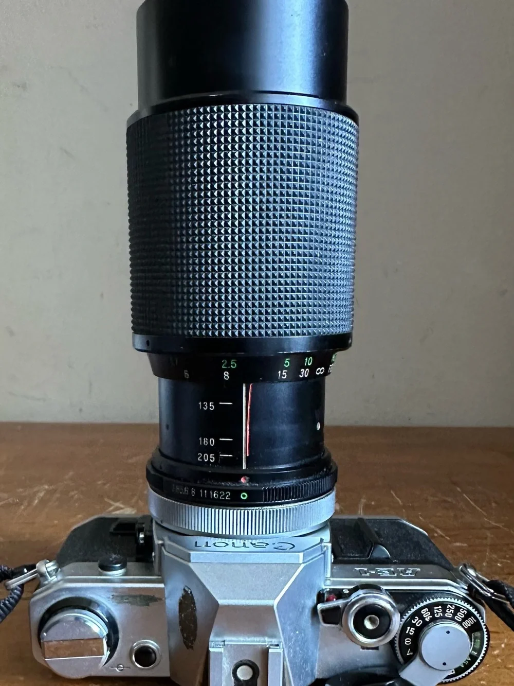 Canon AE-1 SLR 35mm Film Camera w/ Vivitar Macro Focusing Zoom 75-205mm Lens